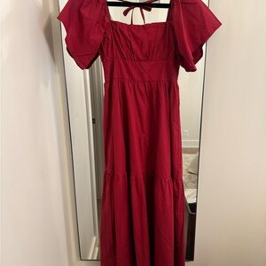 Chic Scarlet Maxi Dress for Women